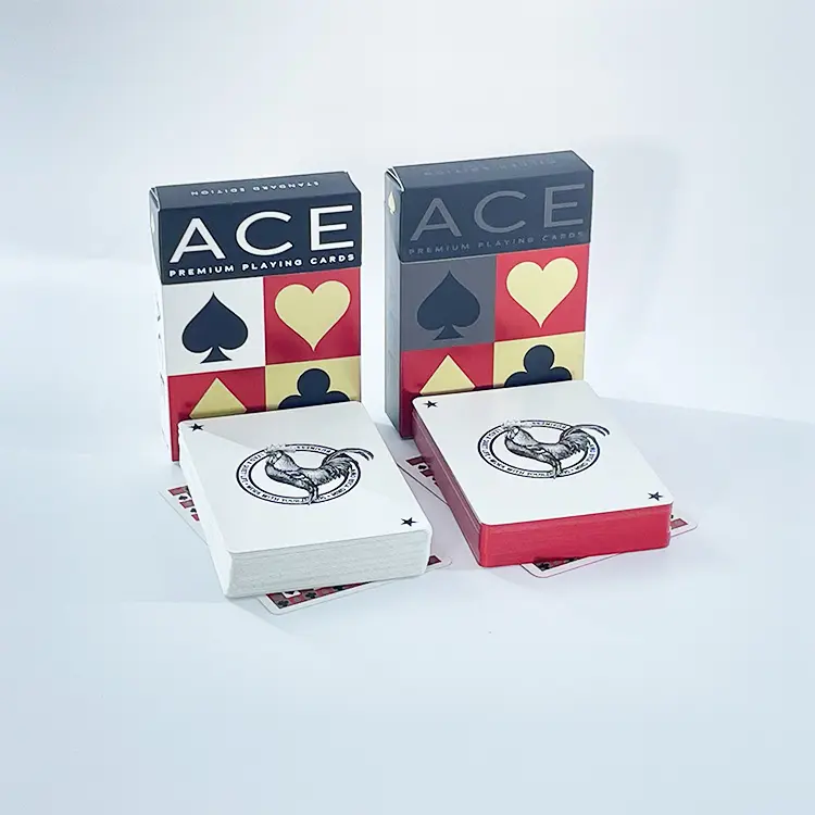 Jogo de cartas de jogo de poker personalizado, venda por atacado de alta qualidade, logotipo personalizado