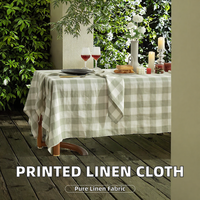 Nappe de table extérieure 100% lin tissé style européen pour événements 90x140cm personnalisable