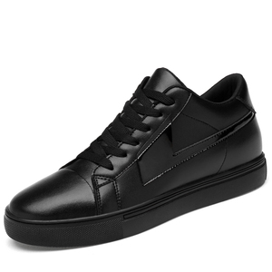 Zapatillas de cuero modernas para hombre con aumento de altura invisible, estilo coreano, diseño de puntera con efecto espejo, forro de malla cómodo, zapatos para estudiantes - Product Image 6