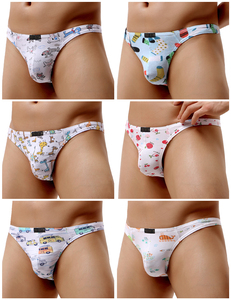 Caleçon <span class=keywords><strong>string</strong></span> confort OEM pour <span class=keywords><strong>homme</strong></span>, personnalisé avec logo, en coton, imprimé dessin animé amusant, sous-vêtement sexy taille basse pour <span class=keywords><strong>homme</strong></span> - Product Image 6