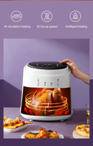 Friteuse à <span class=keywords><strong>air</strong></span> électrique intelligente domestique 8L grande capacité en plastique, surface antiadhésive, fonction temporisée, écran tactile numérique - Product Image 2