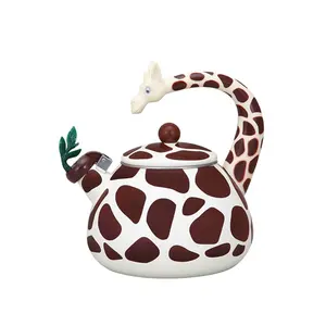 Оптовая продажа, керамический чайник в форме милых животных в форме жирафа
