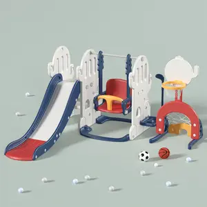 Perlengkapan bermain balita dalam ruangan, peralatan taman bermain anak, mainan geser dan Set ayunan plastik untuk anak-anak, 2023