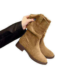 Nouvelles Bottes Décontractées à Talon Bas pour Femme, Style Western Malbec, Montantes et Mi-Mollet, Tendance et Polyvalentes, Chaussures Décontractées et Élégantes pour l'Automne - Product Image 5