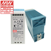 Alimentation électrique AC-DC DIN industrielle MEAN WELL MDR-60-48 60W 48V 1.25A 85-264VAC Garantie de 3 ans 87% d'efficacité