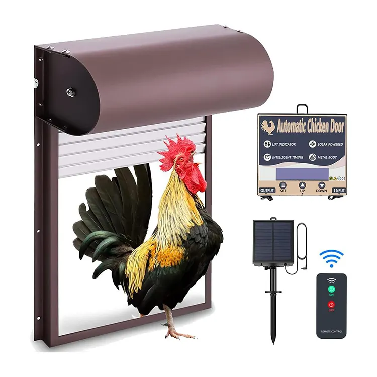 Solar Powered APP Control Full Aluminum Chicken Coop Door Light Sensing Remote Controlled Automatic Chicken Door