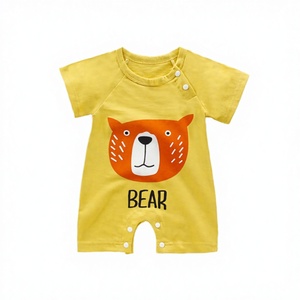 Pyjama barboteuse d'été unisexe HENGSONG en coton tissé 100 % avec boutons-pression pour bébés et tout-petits, motif dessin animé, vente en gros - Product Image 2