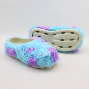 Mules et claquettes de créateur personnalisées en peluche, avec logo, en fausse fourrure, à bout griffe métallique motif patte d'ours, toutes saisons, semelle intermédiaire Libi EVA - Product Image 2