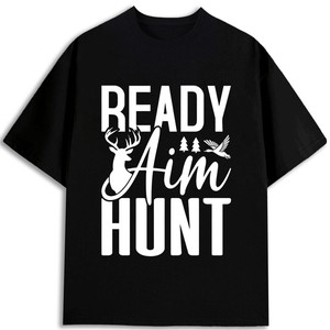 Camiseta Hunting Wear Ready Aim Hunt, 100% Algodón, Unisex, Manga Corta, Cuello Redondo, Estampada, Talla Adulto - Product Image 1