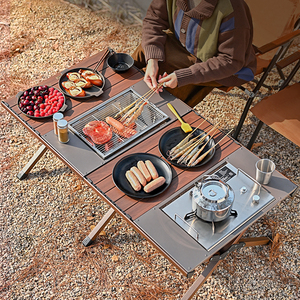Hispeed <span class=keywords><strong>Aluminio</strong></span> Roll-Up Camping BBQ <span class=keywords><strong>Mesa</strong></span> plegable al aire libre para actividades al aire libre - Product Image 2