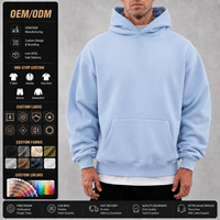 Hoodie Oversize Berat untuk Pria, Model Drop Shoulder, Versi Kustom OEM atau ODM, Streetwear Pullover