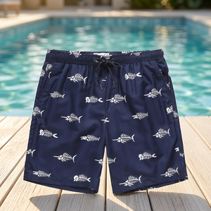 Shorts de plage décontractés pour hommes à séchage rapide Firness, 100 % polyester, couleur unie, avec cordon de serrage, taille mi-haute, service OEM, numérique - Product Image 3