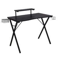 Meilleur bureau de jeu pour ordinateur avec surface en fibre de carbone, chaise de jeu avec table pour PC, noir