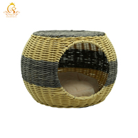 EUR Lit de luxe en plastique rotin fait main pour chiens, chiots et chats, rafraîchissant l'été, confortable, pour animaux de compagnie.