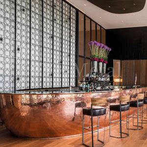 Comptoir de bar en acier inoxydable de qualité architecturale EX618 pour projets d'aménagement intérieur de salons d'hôtels et de restaurants - Product Image 6