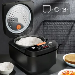 Cozinhador de arroz preto antiaderente, 5 litros panela de arroz com alimentação automática barato