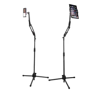 Flexibele Arm Floor Ondersteuning Stand Lui Zwanenhals Tablet Telefoons Houder Aluminium Statief Mobiele Telefoon Houder