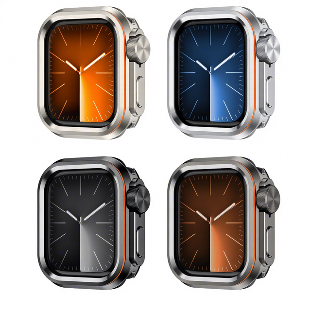 46mm Titanium Silver Black Zinc Alloy Gunmetal Face Protector Case 46 mm Smart Watch Back Cover for Apple iphone Ultra 10 11
