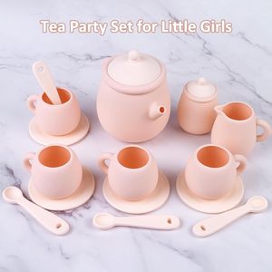 Silicone <strong>Tea</strong> <strong>Party</strong> <strong>Set</strong> for Little Girls Boys Non Breakable Cute Toy Kitchen Accessories for Children Dishwasher Safe - Product Image 2