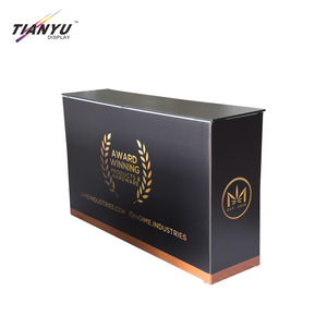 Hình chữ nhật màu đen sang trọng bán lẻ LED triển lãm thương mại truy cập tùy chỉnh triển lãm bàn tiếp tân cổ điển - Product Image 3