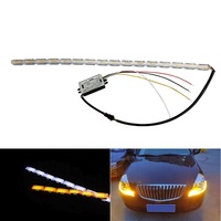Nouvel accessoire de voiture : Feu de jour LED bicolore en forme de larme de cristal, blanc et jaune, pour modification haute luminosité et clignotant.