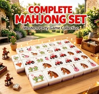 Ensemble de tuiles de mahjong en acrylique Western Mahjong Unique, motif Tracteur Équestre, cadeau de fête pour tous