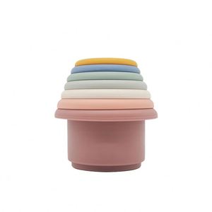 Blocs empilables et imbriqués en silicone sans BPA, jouet éducatif précoce pour le développement intellectuel, pour finir les tâches - Product Image 1