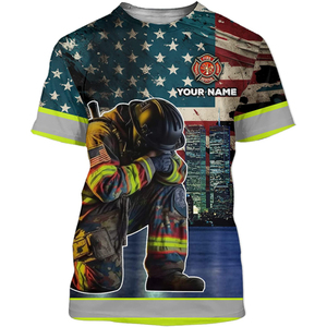 Fitspiパーソナライズされた決して忘れない9月11日消防士全員がいくつかのTシャツを与えた3D愛国者の日シャツマルチカラー - Product Image 1