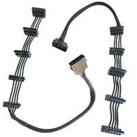 Cable de alimentación ATX de 4 pines (4P) IDE Molex a 5 SATA Serial ATA para caja de disco duro HDD/SSD de 3.5/2.5 pulgadas, CD-ROM, 15.7 pulgadas (40 cm) de largo, con cable ascendente/descendente.