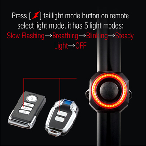 <span class=keywords><strong>Feu</strong></span> <span class=keywords><strong>arrière</strong></span> de vélo rechargeable par USB, lampe de vélo <span class=keywords><strong>arrière</strong></span>, alarme antivol, batterie facile à installer, Fietsachterlicht, motos, vélos - Product Image 6