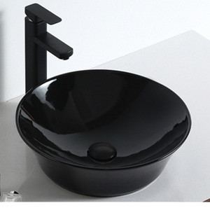 Lavabo de salle de bain, design <span class=keywords><strong>noir</strong></span>, lavabo à <span class=keywords><strong>main</strong></span>, prix bas, lavabos en céramique de petite taille - Product Image 3