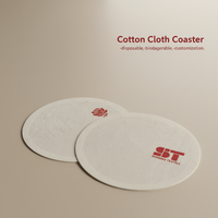 Sous-verres ronds jetables modernes en tissu 100 % coton, personnalisables, bord en pulpe, diamètre 8-11 cm, pour hôtels, restaurants, mariages