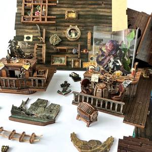 Hamaileon SQ36 New World Barco Pirata DIY juguete 3D <span class=keywords><strong>libro</strong></span> Nook Kit miniatura para casa de muñecas sujetalibros rompecabezas decoración del hogar <span class=keywords><strong>libro</strong></span> Nook - Product Image 5