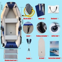 Bateau à ponton 100% soudé à chaud 2,3 m Meilleurs bateaux à rames en PVC Accessoires de luxe Processus sans colle pour une utilisation en eau salée