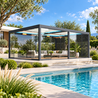Pergola motorisée moderne en aluminium sur mesure, certifiée CE, pour jardin, gazebo, terrasse commerciale et restaurant - Anti-pourriture