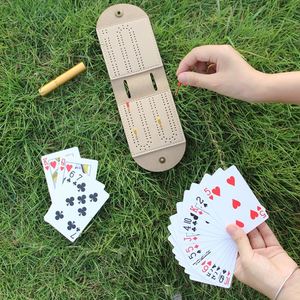 Creative Cribbage Board Set Faux Leather <b>Playing</b> <b>Card</b> Scoreboard Portable Game Scoreboards for Outdoor Activity & Party - Product Image 1