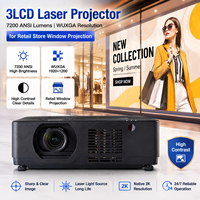 Projecteur laser 3LCD 7200 lumens ANSI Wuxga, longue durée de vie, contraste élevé pour affichage commercial sur vitrine