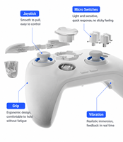 Manette de jeu Flydigi Direwolf 4 de haute qualité avec levier de contrôle de tension réglable, faible latence 1000 Hz, sans dérive