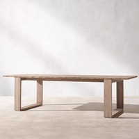Ensemble de table et de chaises de salle à manger rectangulaire en teck massif pour l'extérieur et l'intérieur, design moderne, 8 places