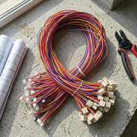 Kabel Harness Multi-Warna Kustom dengan Konektor Plastik Putih Jantan dan Betina untuk Interkoneksi Sinyal Papan Kontrol