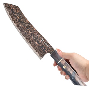 Juego de <span class=keywords><strong>Cuchillos</strong></span> de Chef Profesionales Aichi de 57 Capas de Cobre y Latón Damasco AUS-10, <span class=keywords><strong>Cuchillos</strong></span> de <span class=keywords><strong>Cocina</strong></span> con Mango de Resina de Ébano - Product Image 4