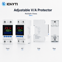 Protecteur de tension et de courant réglable AC 63A 230V, relais numérique de protection contre les surtensions et les sous-tensions avec récupération automatique, rail DIN