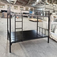Cadre de lit portable moderne en acier avec finition en métal noir pour chambre à coucher, hôtel, école ou appartement