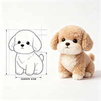 Boneka Anjing Plush AI Isi Kapas PP Custom, Aksesoris Detak Jantung Hewan Lucu, Dapat Dikustomisasi