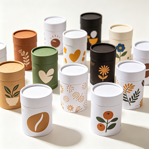 Emballage de haute qualité, écologique et alimentaire pour grains de café, boîte en carton personnalisée, tube rond en papier kraft avec fenêtre transparente - Product Image 5