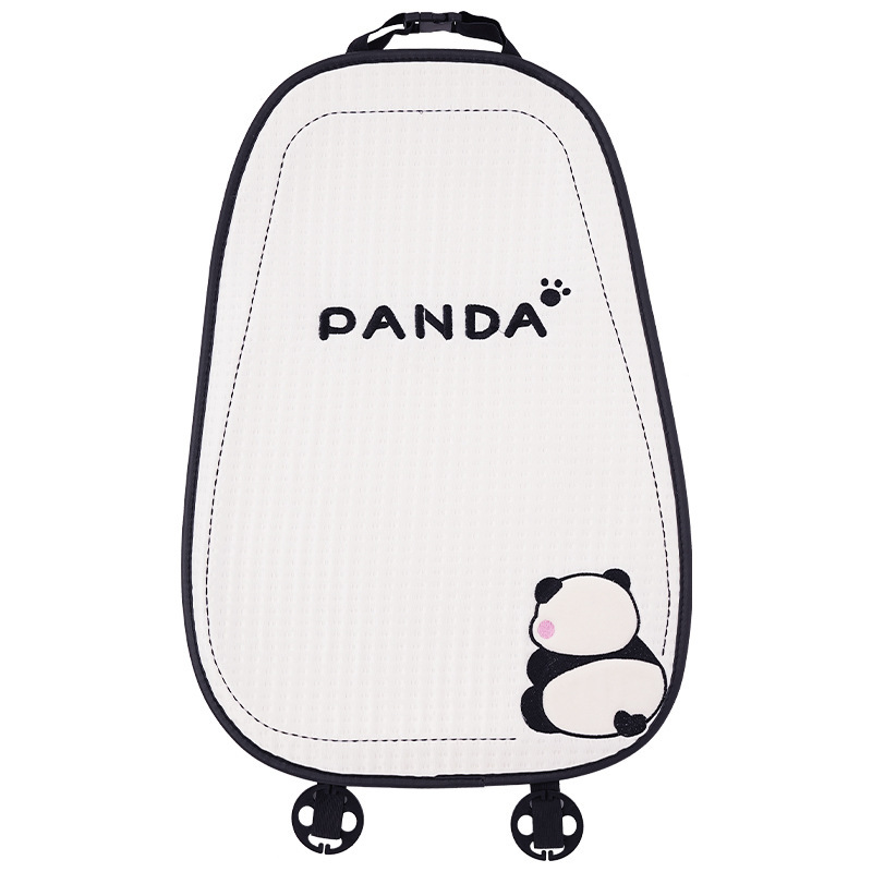 Schienale con cuscino panda in plaid di seta ghiacciata