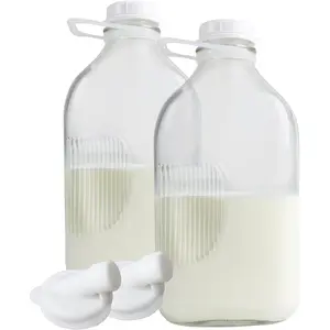 حاويات حليب شفافة مصنوعة من السيليكون مع غطاء زجاجي من مصنع المعدات الأصلي للبيع بالجملة إصدار عام 2024