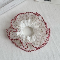 Vente chaude ligne ondulée dentelle garniture chouchous plusieurs couches impression fleur queue de cheval cheveux accessoires pour les femmes en gros