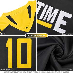 Maillot de basket-ball personnalisé noir et jaune double face - Product Image 2