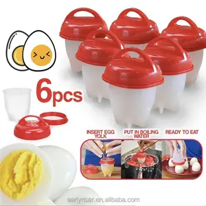 Early Riser 6 Pçs/set Silicone Mini Egg Vaporizado Caixa Shellless Rápido Antiaderente Egg Cup 6 Pack Caldeira de Ovo